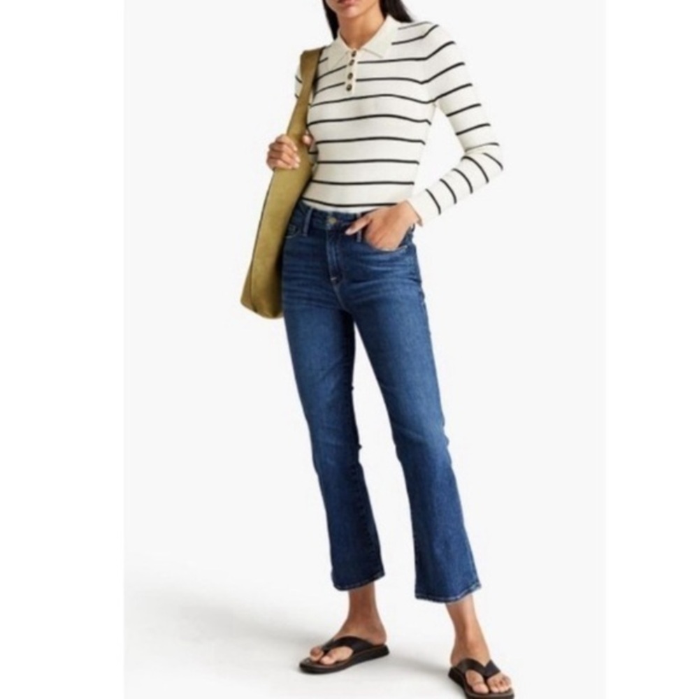 Frame Jeans Le Crop Mini Boot in Kinlock Blue